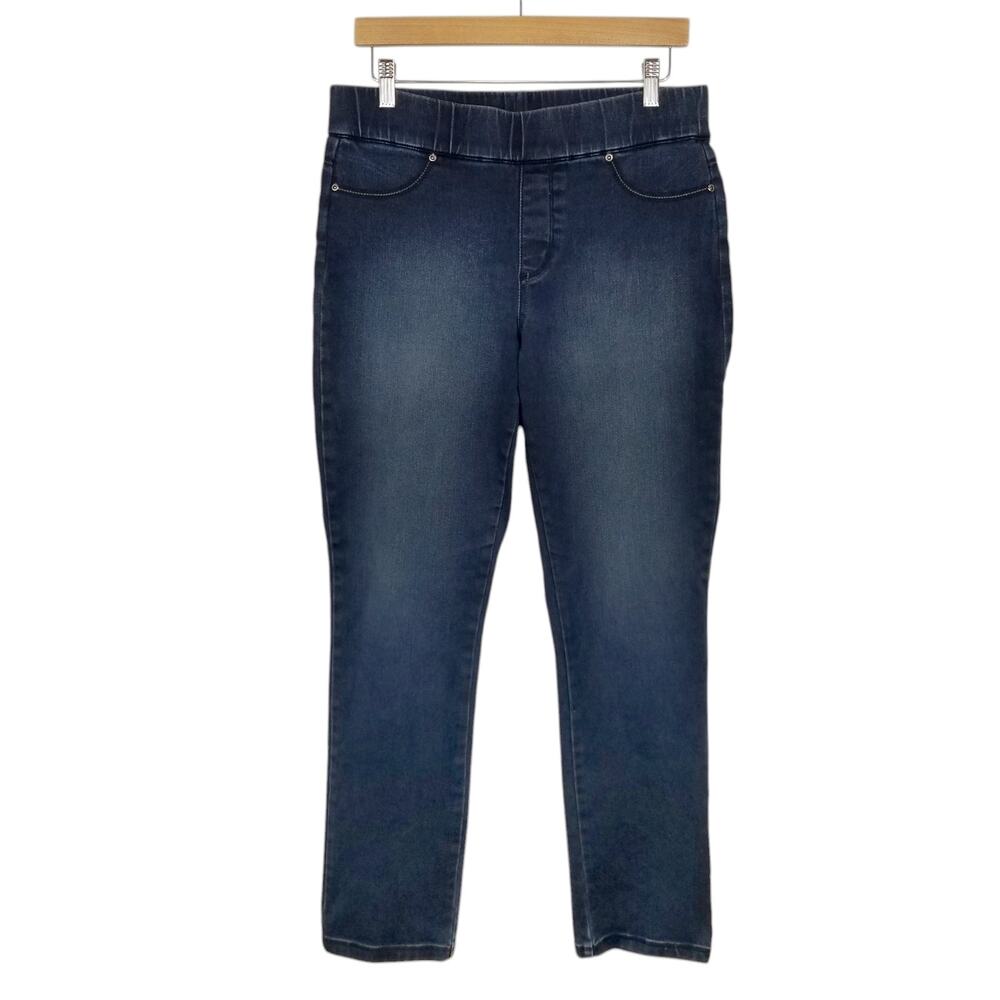 NYDJ Women's Pull On Stretch Straight Leg Jeans Nip Tuck Technology Blue Size 8